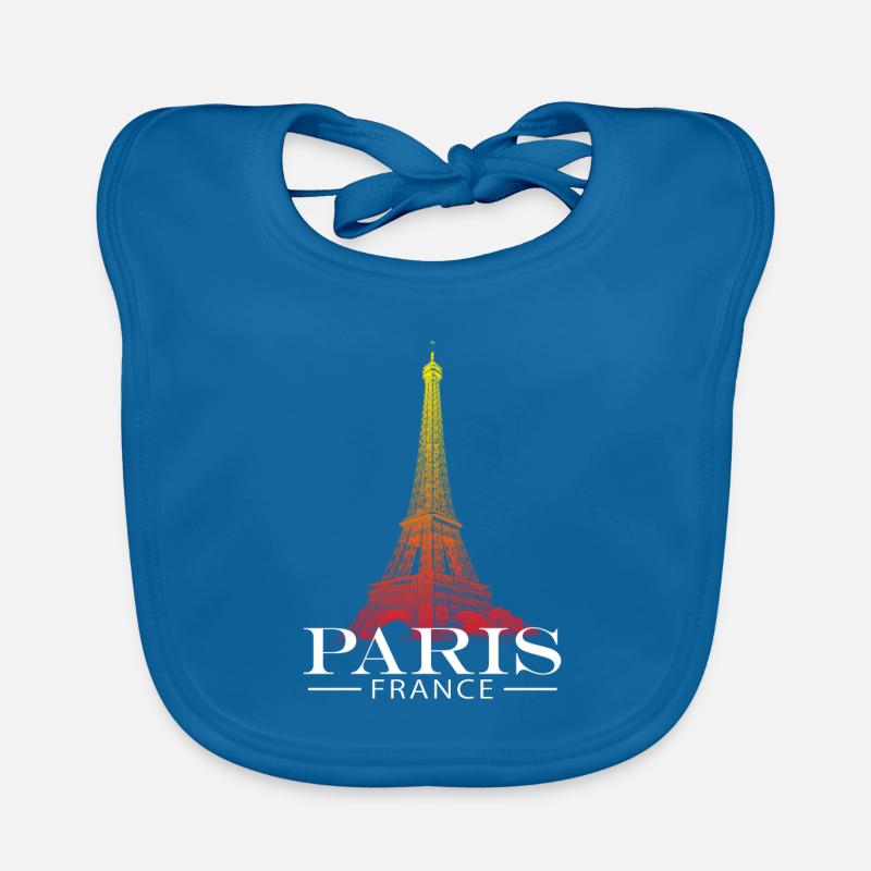 Tour eiffel paris - Bavoir bio Bébé - bleu paon