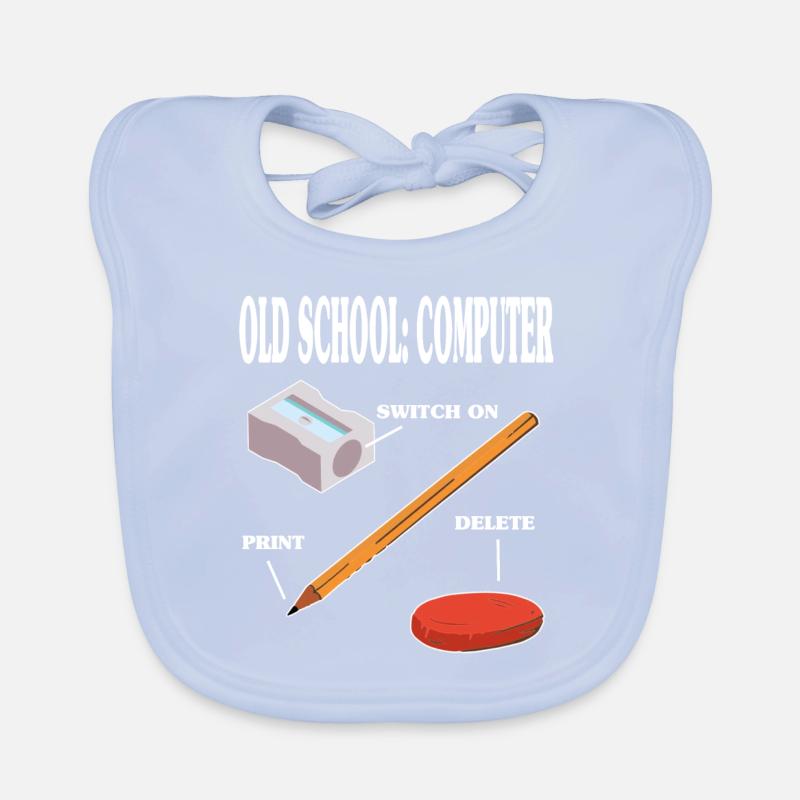 Old school computer pc technology Organic Baby Bibs
