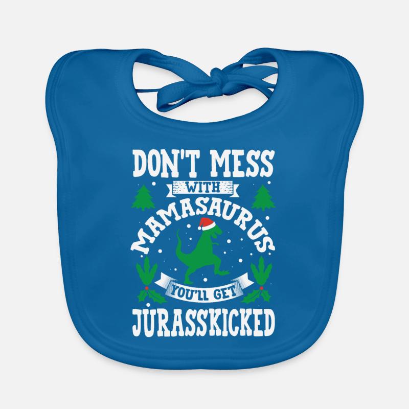 MamaSaurus Jurasskicked Mama Saurus Maman Maman - Bavoir bio Bébé - bleu paon
