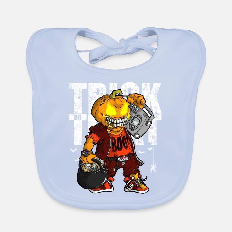 Trick oder behandeln Hip Hop Halloween Grafik Männer Baby Bio-Lätzchen