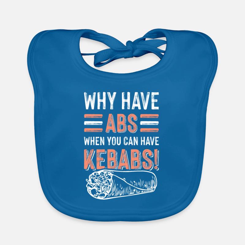 Kebab Kebab savoureux - Bavoir bio Bébé - bleu paon