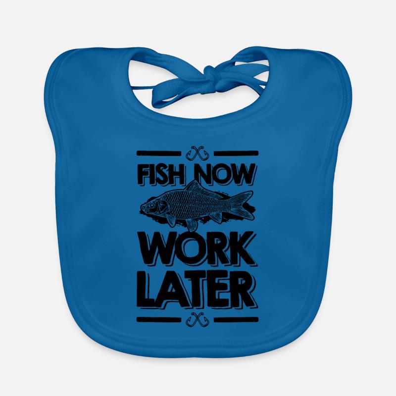 fish now work later Baby Bio-Lätzchen