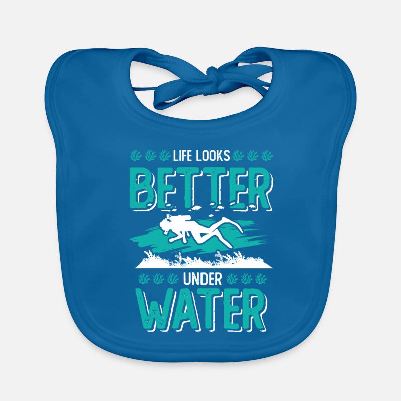 diving under water Organic Baby Bibs