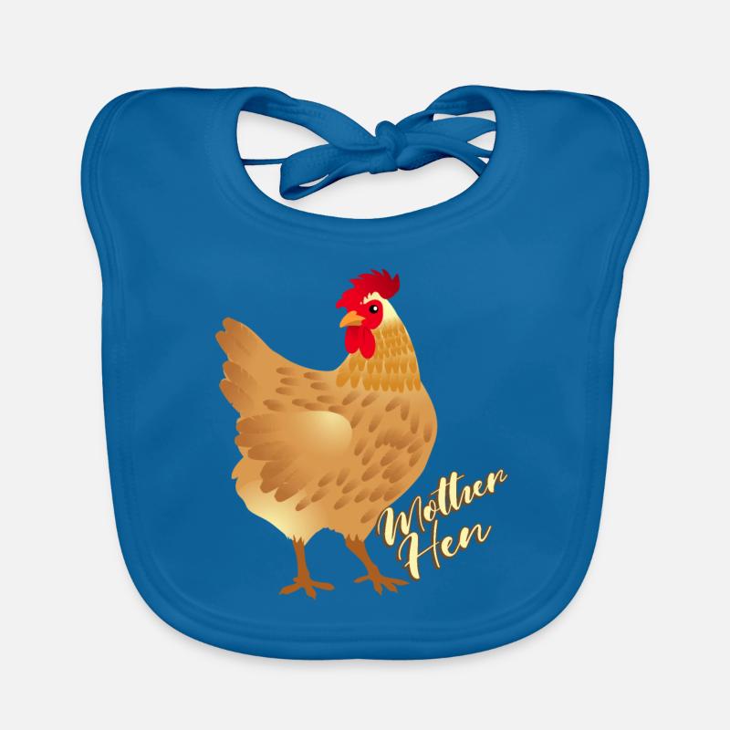 Mutter Henne - Baby Bio-Lätzchen - Pfauenblau