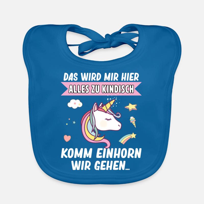 Kindisch Komm Einhorn Mädchen Spruch Einhorn Baby Bio-Lätzchen