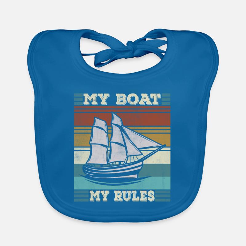 My boat rules sailing Funny captain Organic Baby Bibs