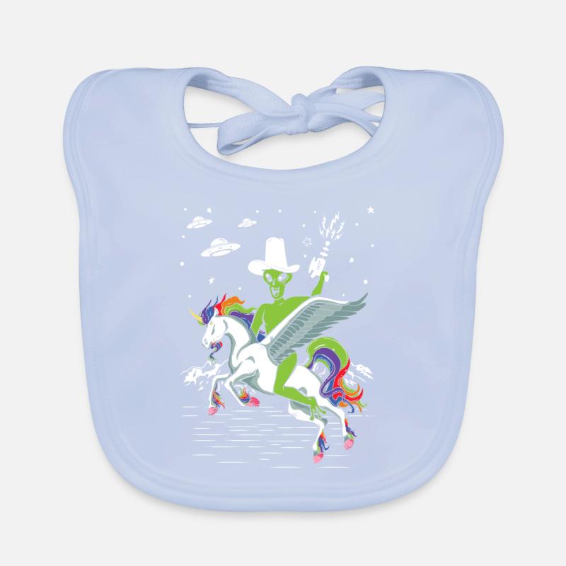Alien reitet Einhorn Unheimlich Baby Bio-Lätzchen