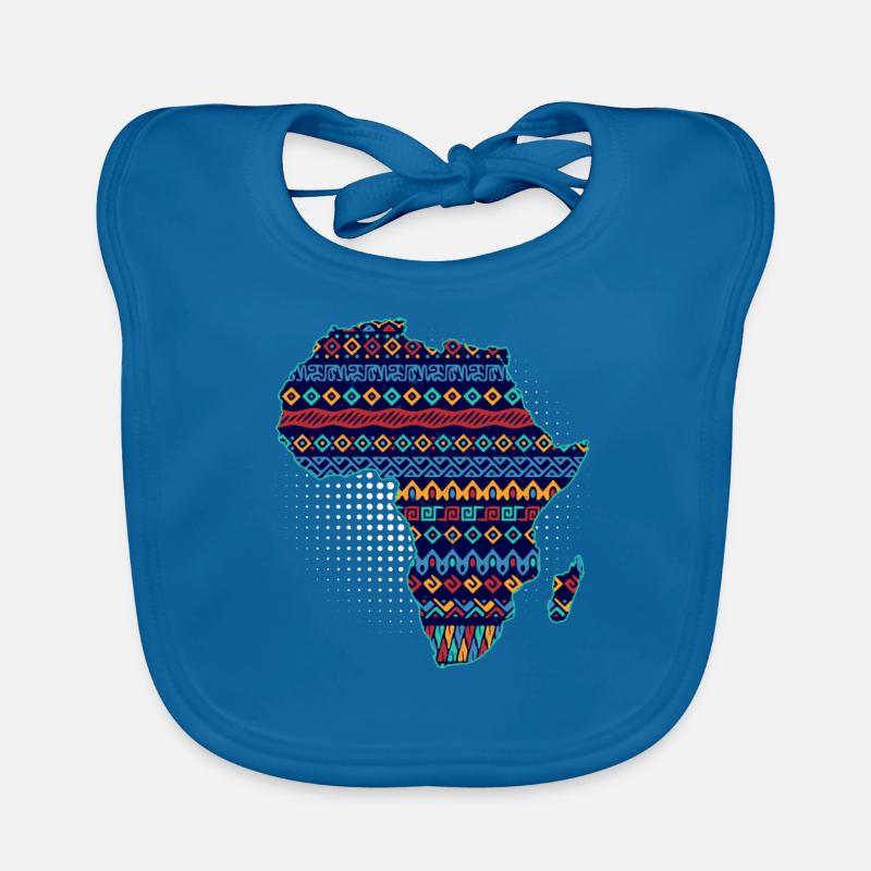 Africa Map Silhouette Black Afro Pride Organic Baby Bibs