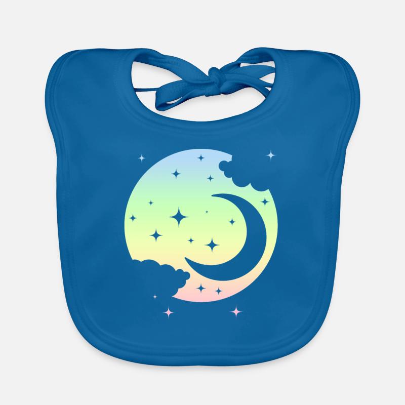 Kawaii Moon Pastel Goth Cute Organic Baby Bibs