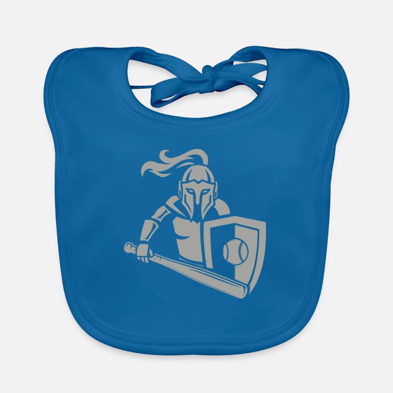 Mittelalterlicher Ritter Baseball - Baby Bio-Lätzchen - Pfauenblau