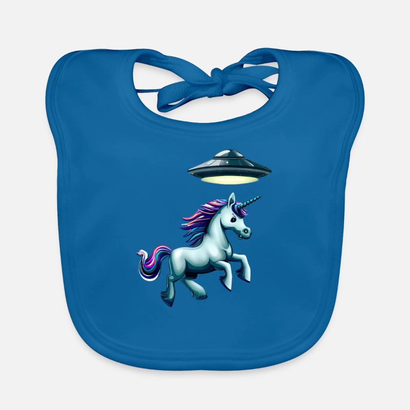 UFO kidnaps unicorn Organic Baby Bibs