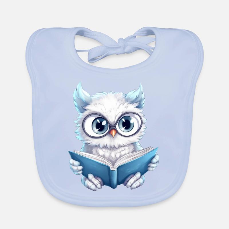 Lesende Schneeeule: Das perfekte Design für Bücher Baby Bio-Lätzchen