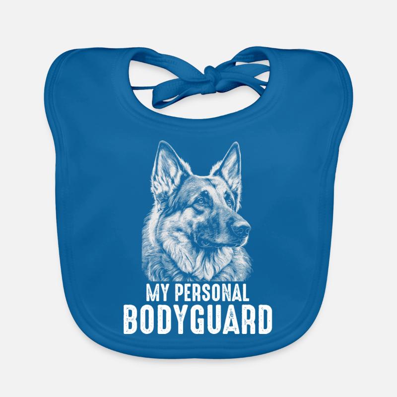 Chien Malinois - Bavoir bio Bébé - bleu paon