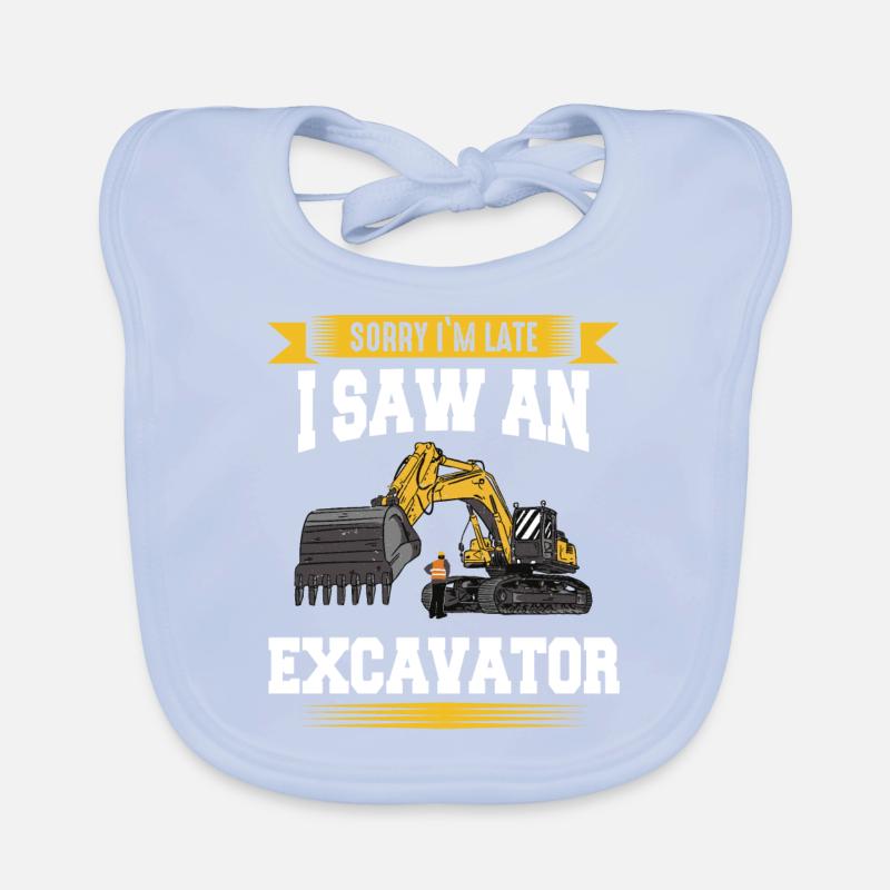 Bagger Baggerfahrer Baustelle Arbeit Baby Bio-Lätzchen