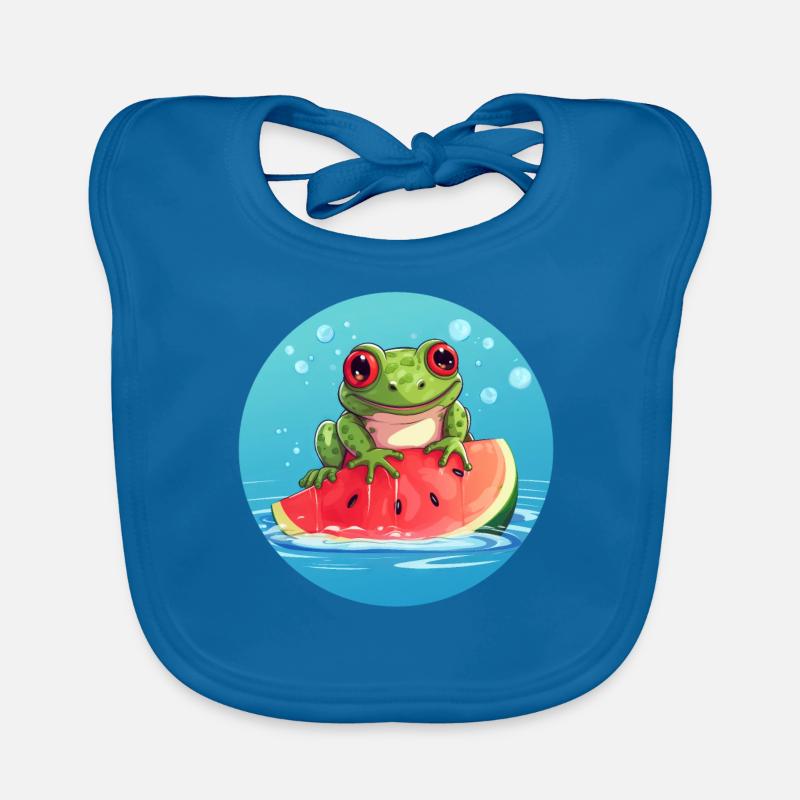 Grenouille sur pastèque dans la mer Bavoir bio Bébé
