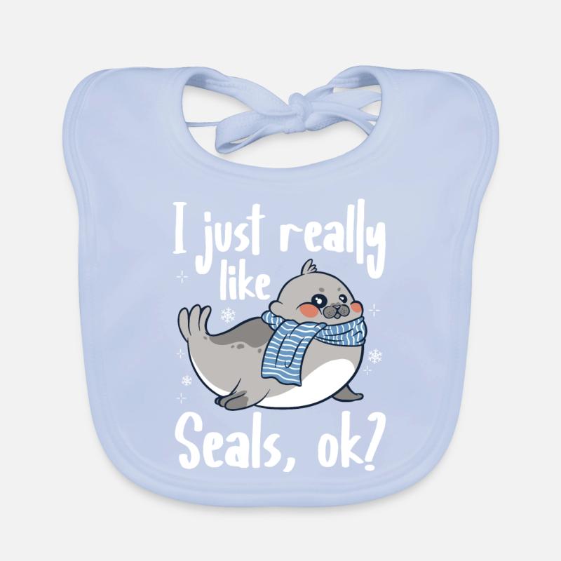 Robbe Robben Tier Seelöwe Baby Bio-Lätzchen