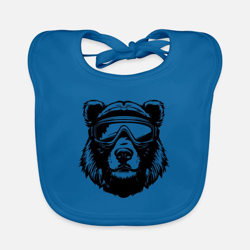 Bear Snowboard Ski Goggles Organic Baby Bibs