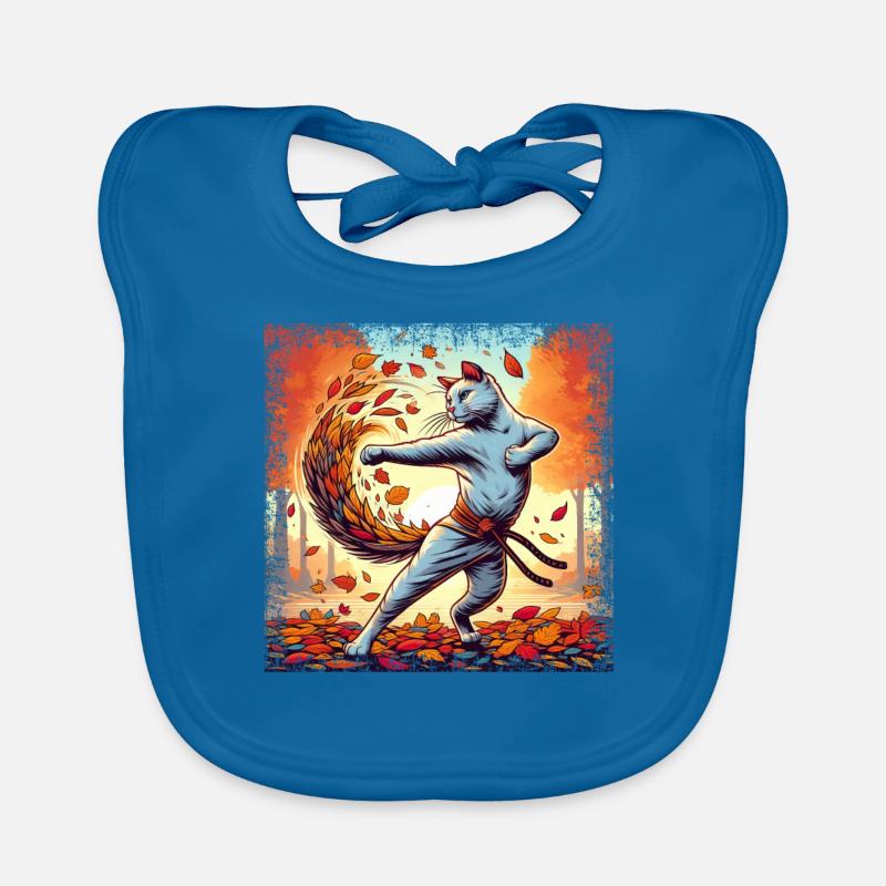 Gueule de bois de karaté dans les feuilles d’automne Bavoir bio Bébé