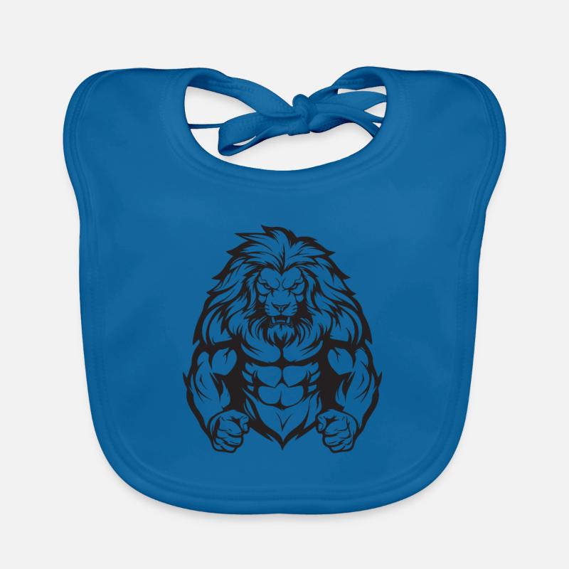 Lion Muscles Workout Gym Organic Baby Bibs