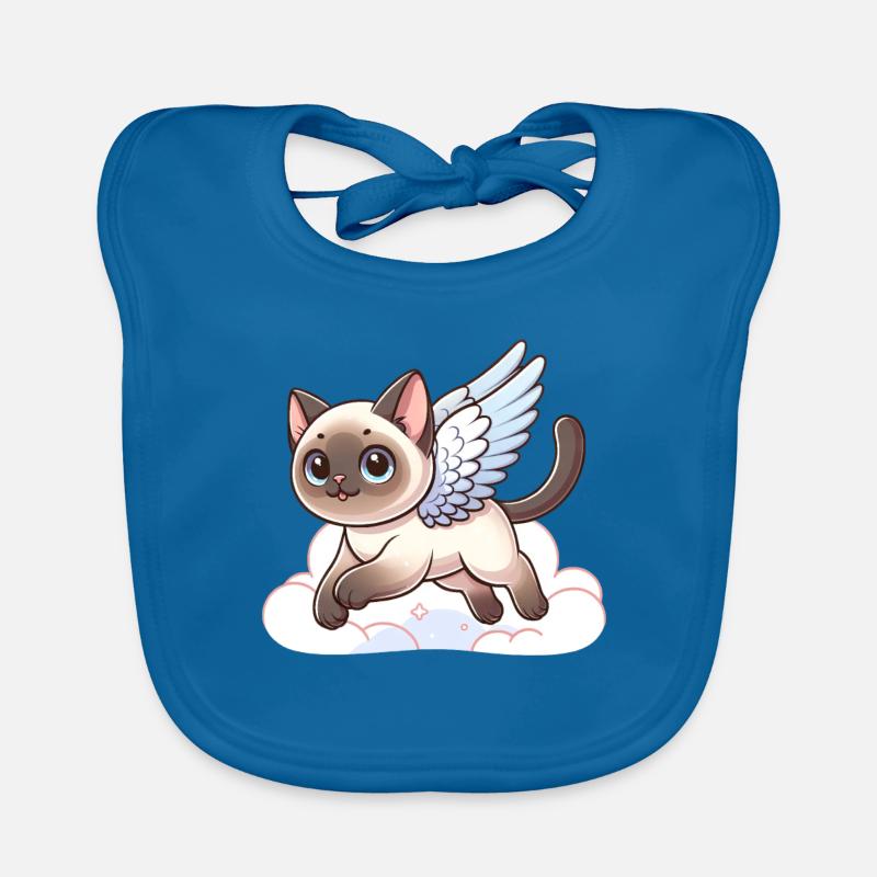 Siamese Cat Angel Celestial Wings Organic Baby Bibs