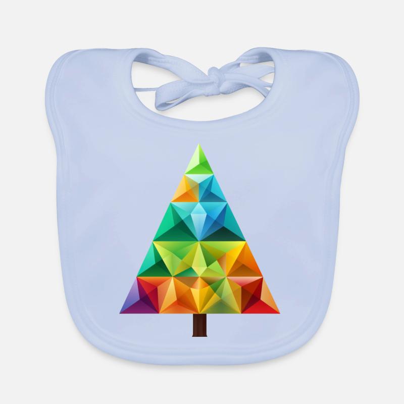 Colorful Festive Magic: Rainbow Christmas Tree Organic Baby Bibs