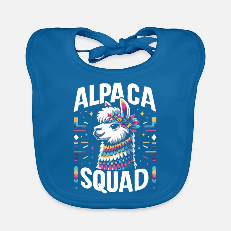 Alpaka Llama - Baby Bio-Lätzchen - Pfauenblau