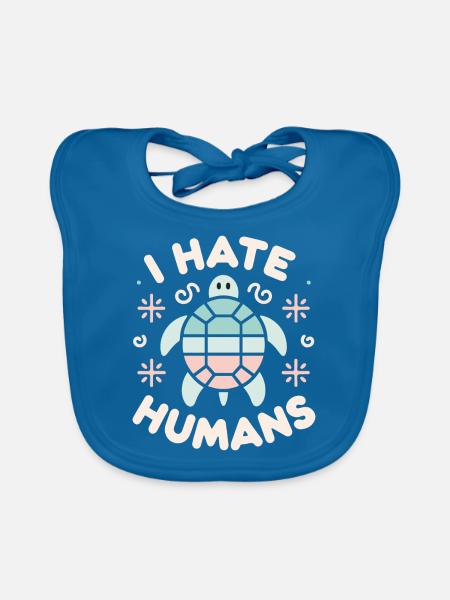 Turtle Sea Turtle Turtle Animal - Organic Baby Bibs - peacock-blue - Front