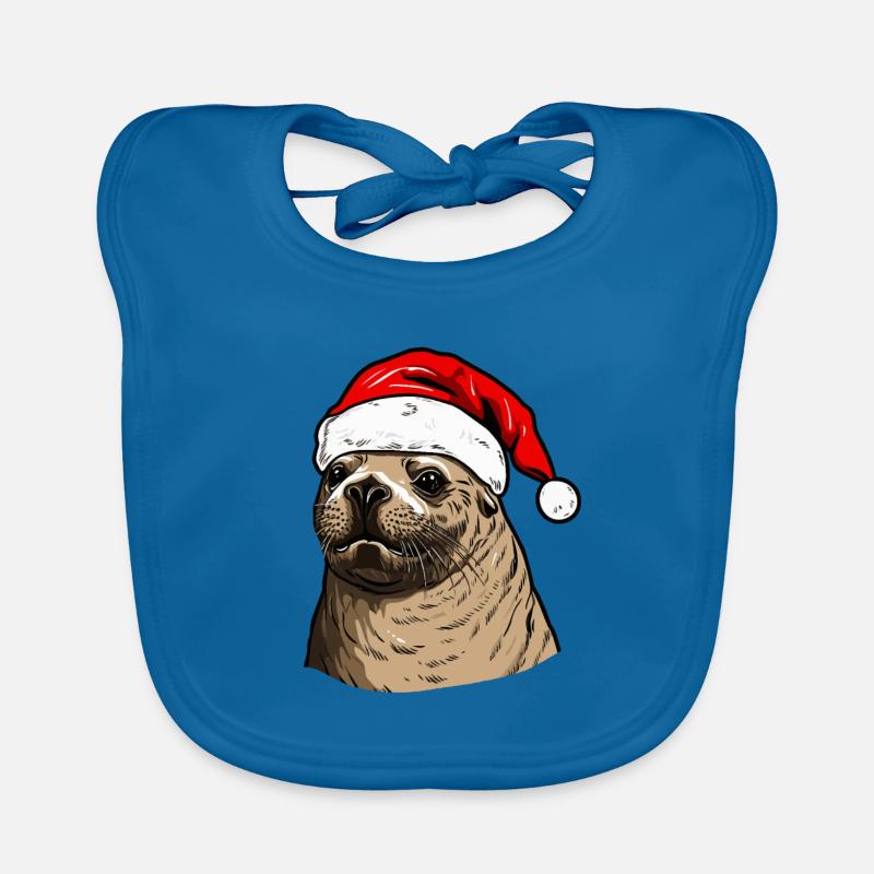 Tête d’animal de Noël de phoque de phoque Bavoir bio Bébé