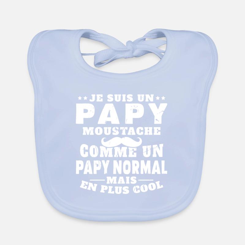 Un papy moustache comme un papy normal Bavoir bio Bébé