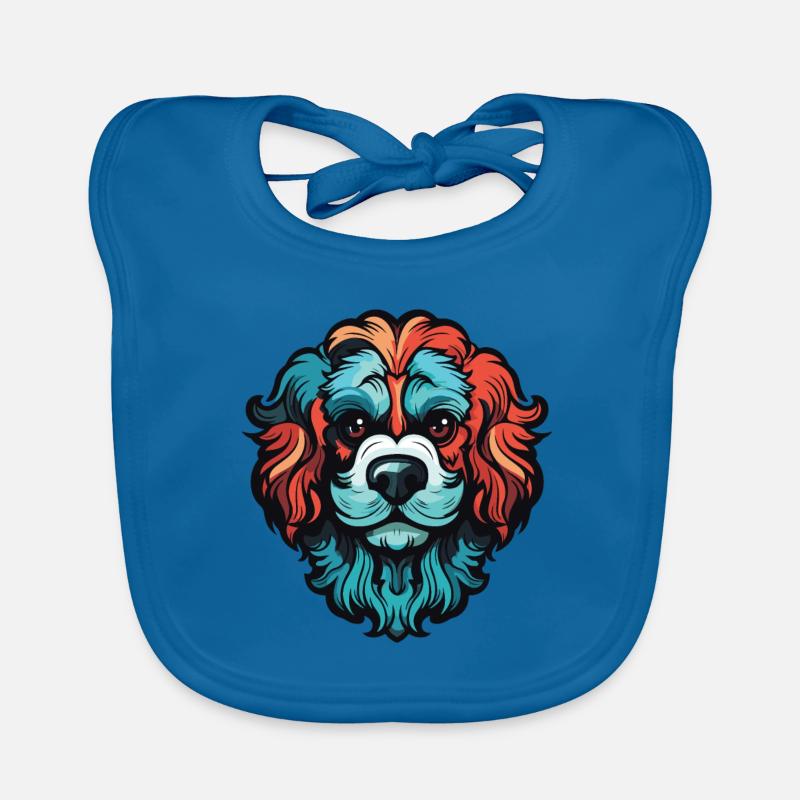 Poodle Dog Head Organic Baby Bibs