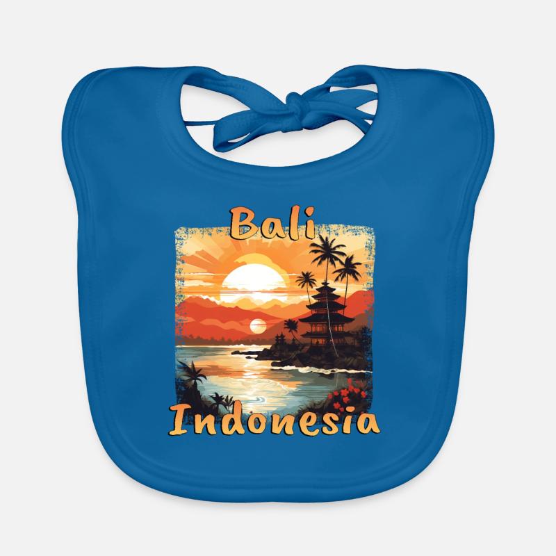 Coucher de soleil à Bali : vacances à la plage grunge Bavoir bio Bébé