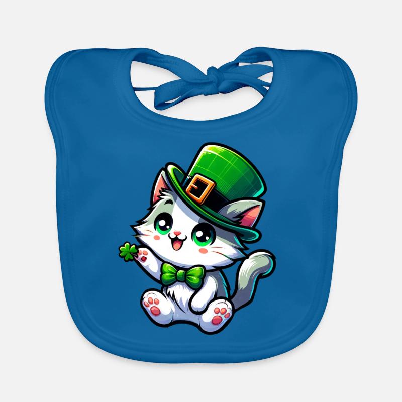 Dessin animé de chat de la Saint-Patrick Bavoir bio Bébé