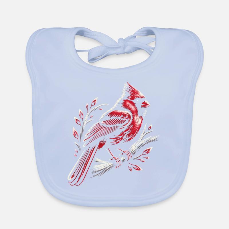 Cardinal Red Cardinal Bird Red Cardinal Organic Baby Bibs