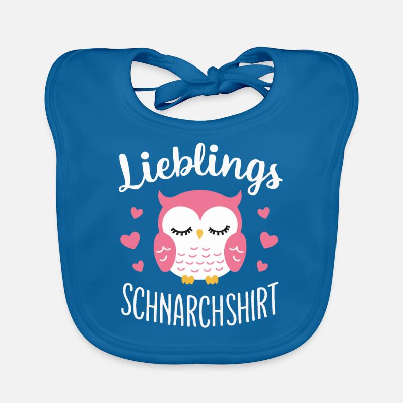 Nachteule Eule Eulen Vogel - Baby Bio-Lätzchen - Pfauenblau