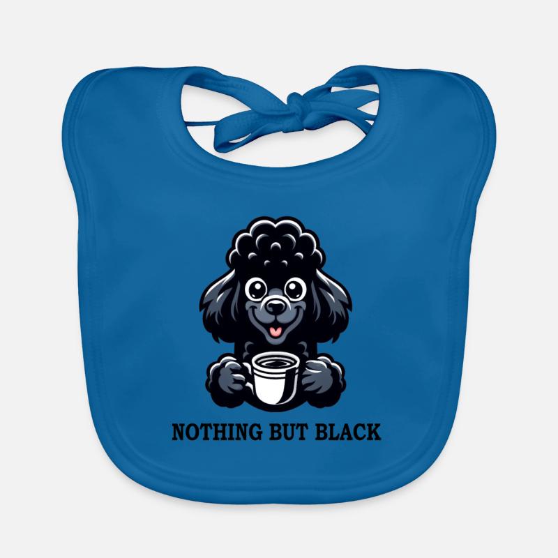 Black Poodle Coffee I Love It Black Organic Baby Bibs