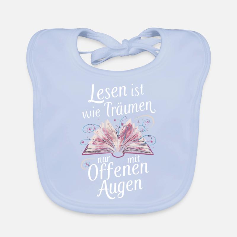 Buch Lesen Bücher Buch Nerd Bücherwurm Baby Bio-Lätzchen