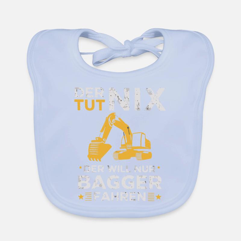 Baggerfahrer Bauarbeiter Baustelle Baumaschine Baby Bio-Lätzchen