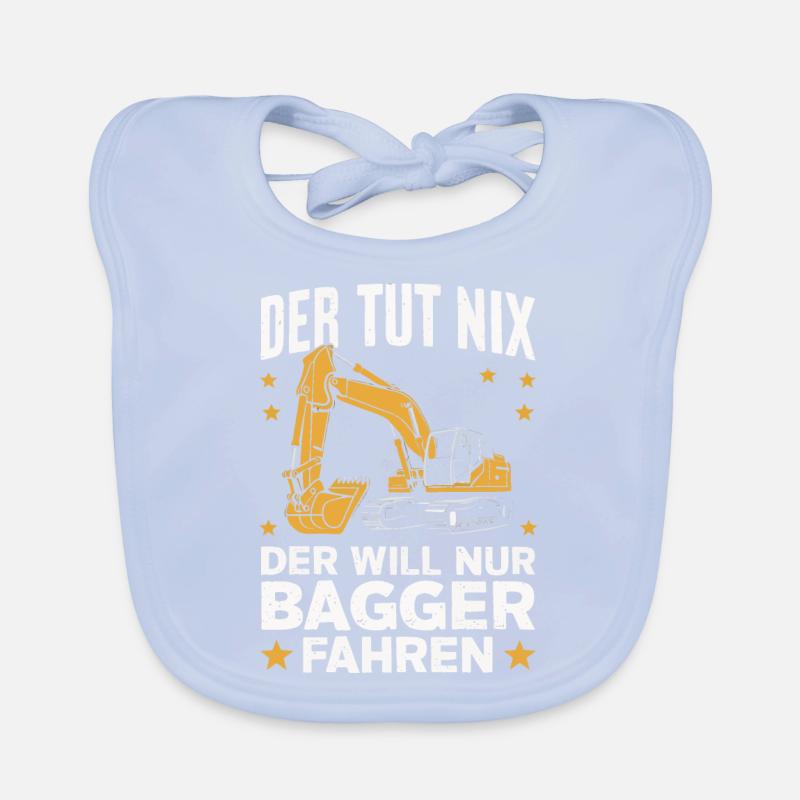 Baggerfahrer Bauarbeiter Baustelle Baumaschine Baby Bio-Lätzchen