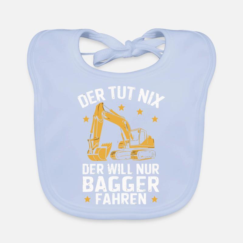 Baggerfahrer Bauarbeiter Baustelle Baumaschine Baby Bio-Lätzchen