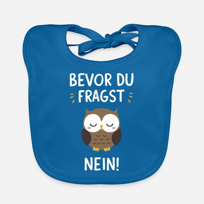 Nachteule Eule Eulen Vogel - Baby Bio-Lätzchen - Pfauenblau