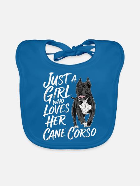 Cane Corso Hund - Baby Bio-Lätzchen - Pfauenblau - Vorne