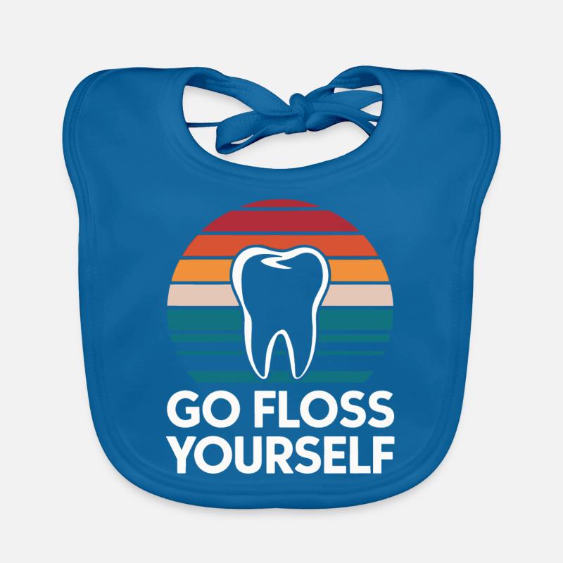 Dentist Dental Assistant Teeth - Organic Baby Bibs - peacock-blue