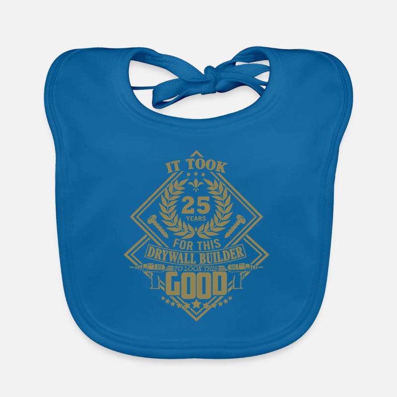 25th Birthday Drywall Drywall Builder Organic Baby Bibs