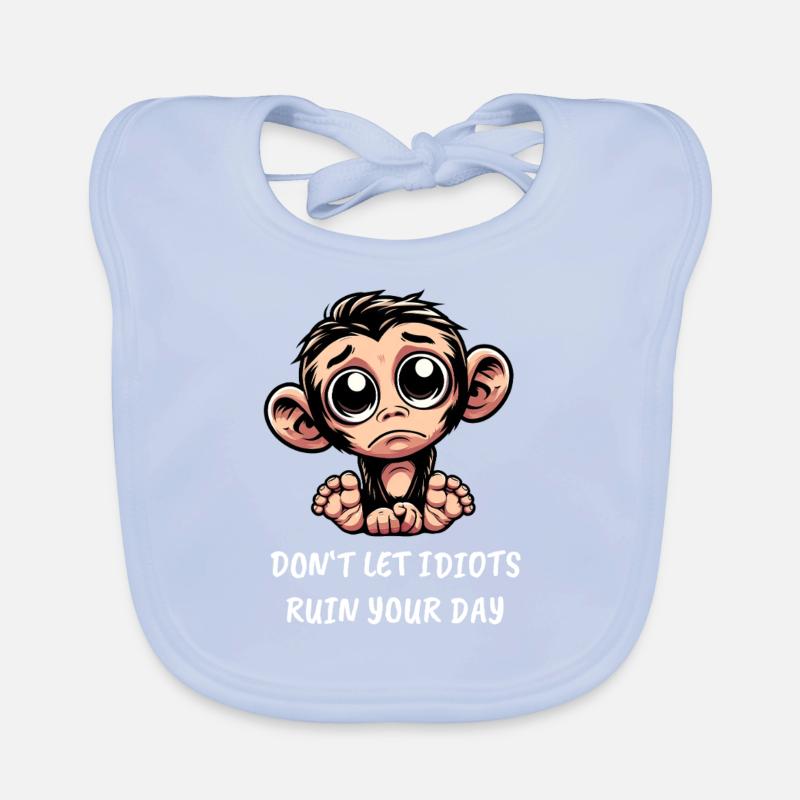 Sad Monkey Emotionally Loyal Chimpanzee Organic Baby Bibs
