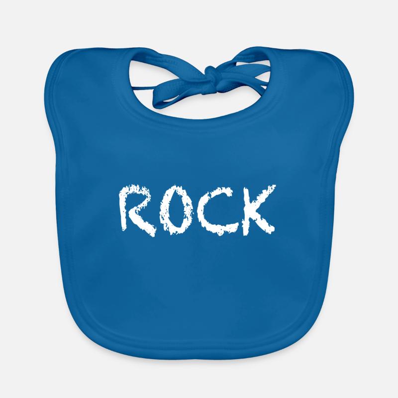 rock - Bavoir bio Bébé - bleu paon