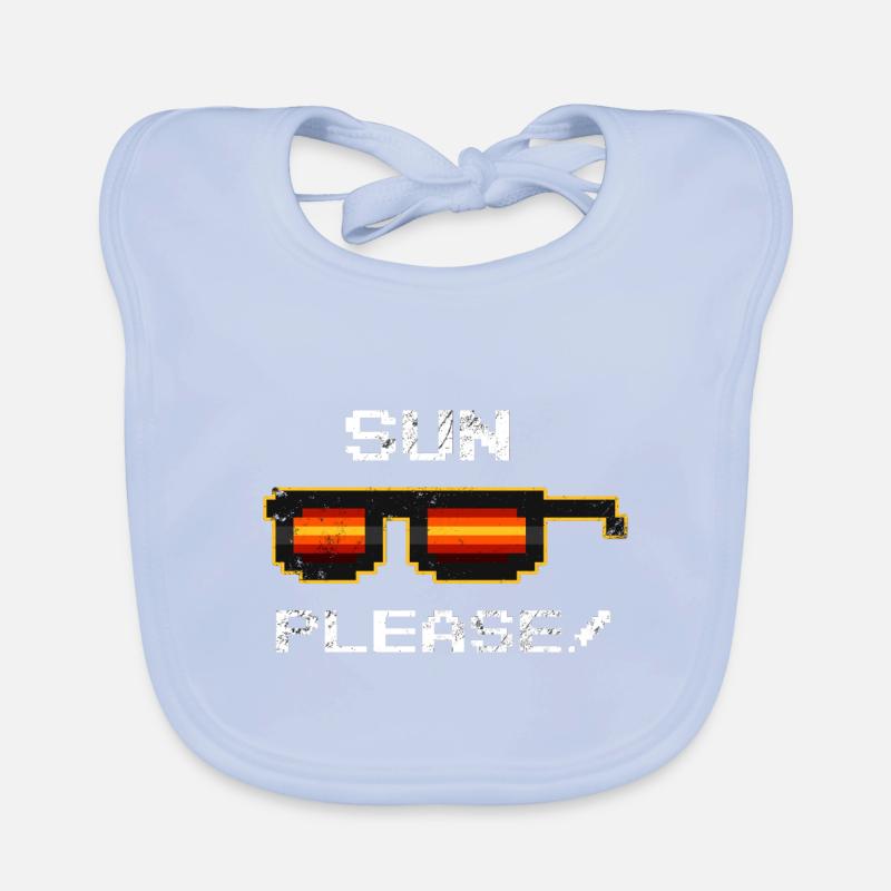 Summer Shades Retro Sun Please Pixelated Sunglasse Organic Baby Bibs