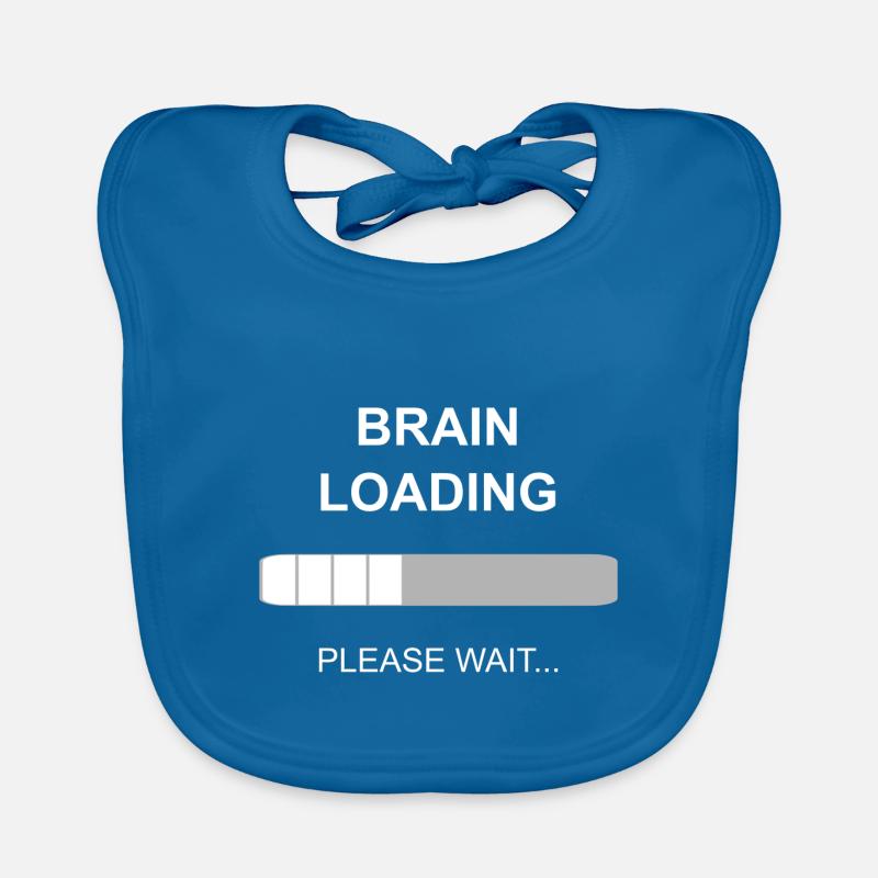 Brain loading, Cool Lustige Sprüche Funny Witzig Baby Bio-Lätzchen