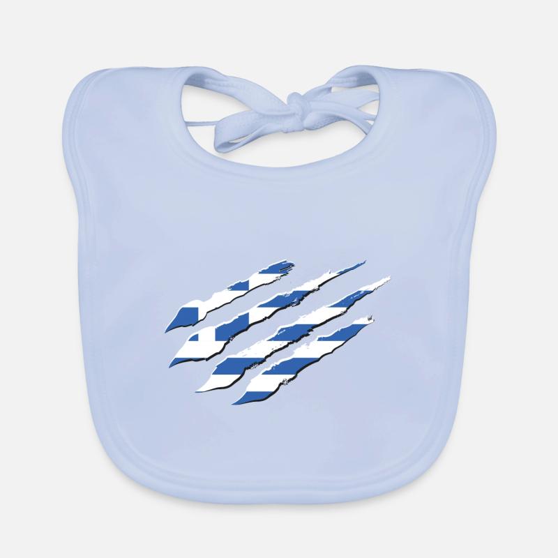 Grèce Drapeau Hellas Athènes Drapeau grec Bavoir bio Bébé