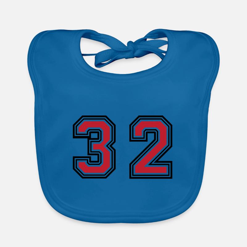 32 number symbol Organic Baby Bibs