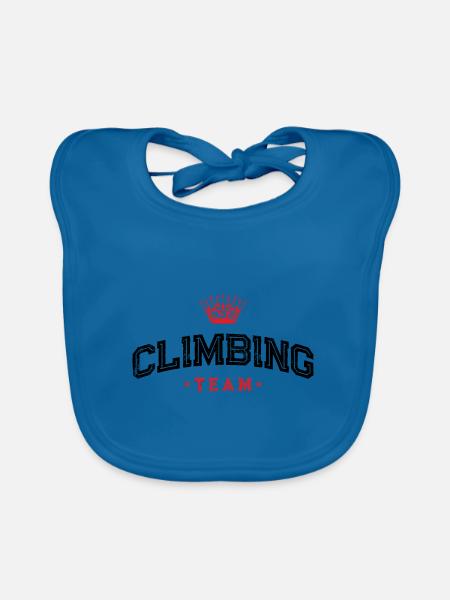 Climbing Team - Baby Bio-Lätzchen - Pfauenblau - Vorne